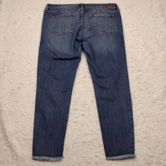 JUSTUSA Blue Whiskering Medium Wash Five Pocket Mid Rise Straight Leg Ankle Jean - Picture 10 of 15